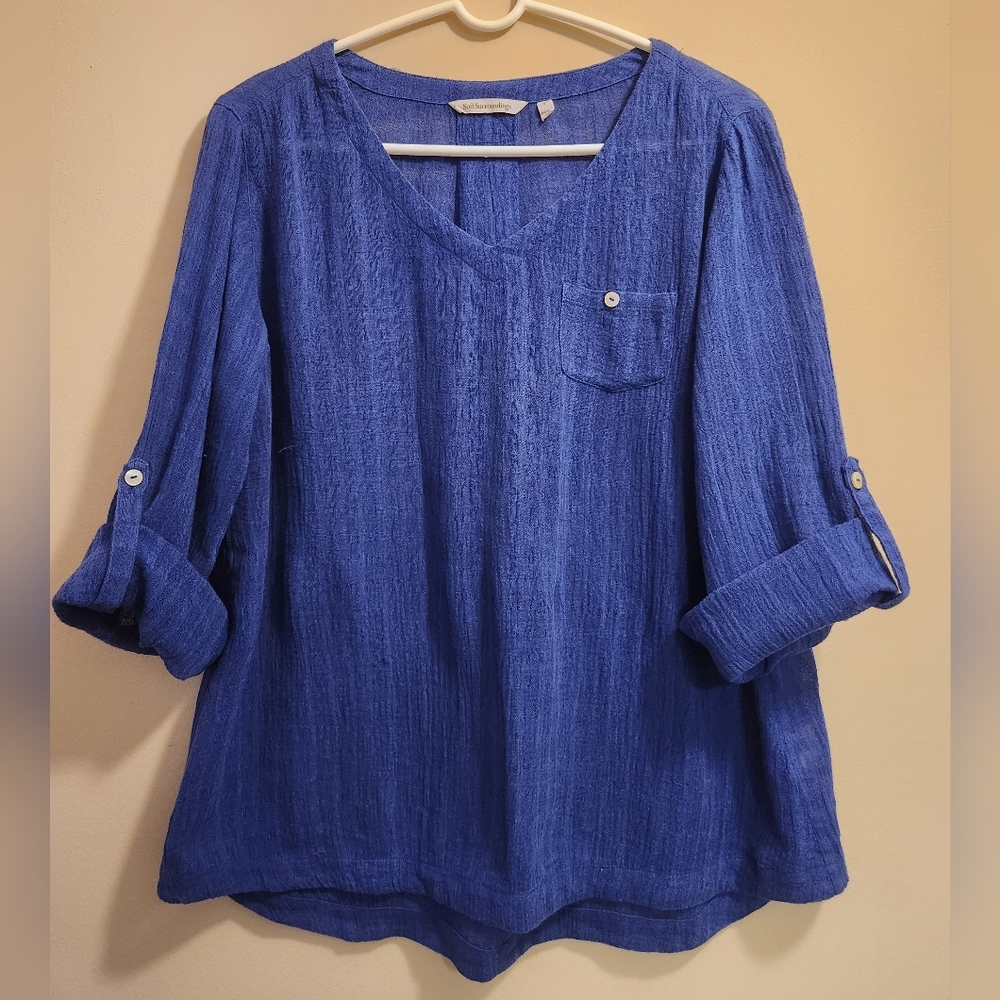 Soft Surroundings Royal Blue Blouse Small*